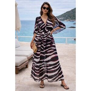 H&M | Swim | Hm Womens Sheer Black White Belted Holiday Beach Dress Cover Up  Size L | Poshmark